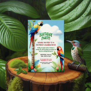 Tropical Jungle Födelsedagsfest inbjudan för barn