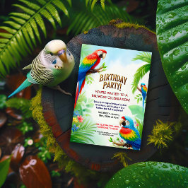 Tropical Jungle Födelsedagsfest inbjudan för barn