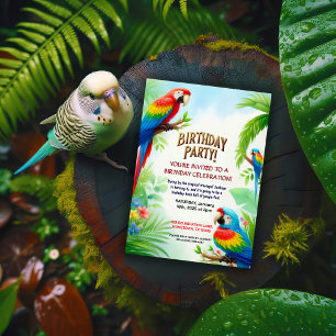 Tropical Jungle Födelsedagsfest inbjudan för barn