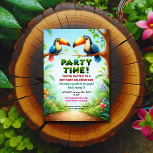 Tropical Jungle Födelsedagsfest inbjudan för barn
