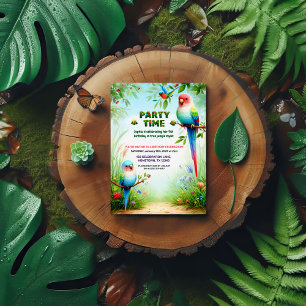 Tropical Jungle Födelsedagsfest inbjudan för barn