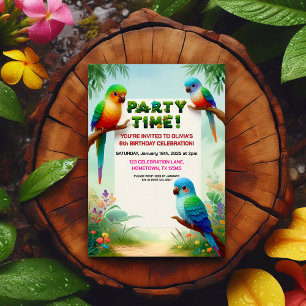 Tropical Jungle Födelsedagsfest inbjudan för barn