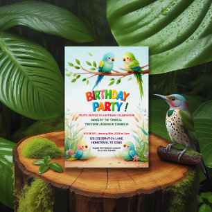 Tropical Jungle Födelsedagsfest inbjudan för barn