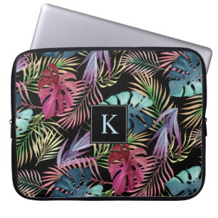 Tropical Jungle Foliage Botanical Mönster Laptop Fodral