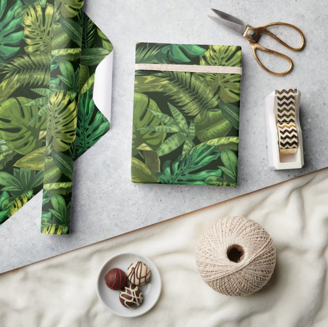 Tropical Jungle Green  Presentpapper (Hantverk)