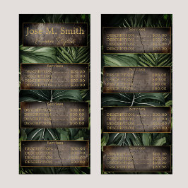 Tropical Jungle Leather Luxury Elegant Barber Reklamkort