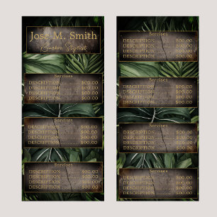 Tropical Jungle Leather Luxury Elegant Barber Reklamkort