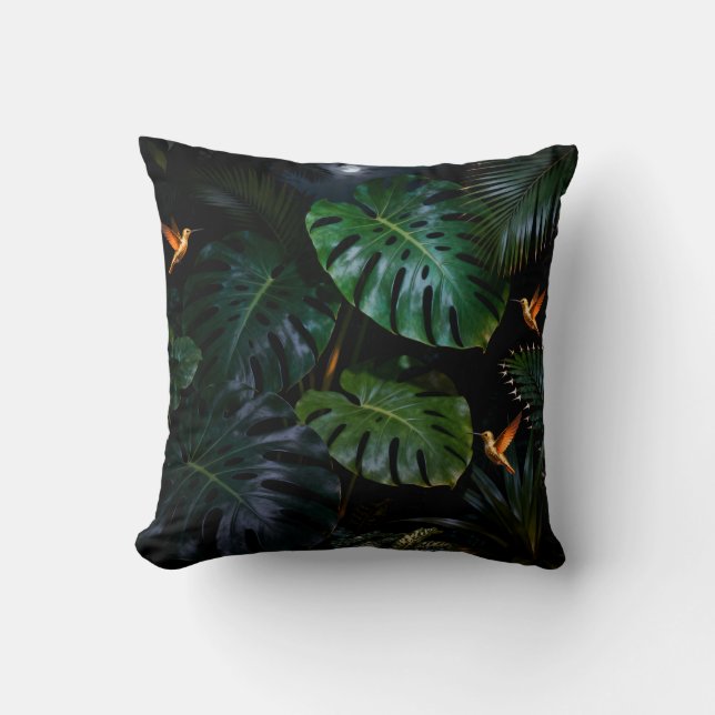 Tropical Jungle Leaves Decorative Throw Pillow Kudde (Framsida)