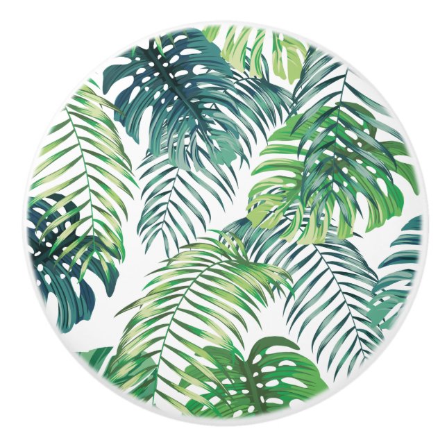 Tropical Jungle Löv Ceramic Knob Knopp (Framsidan)