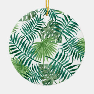 Tropical Jungle Löv Julgransprydnad Keramik