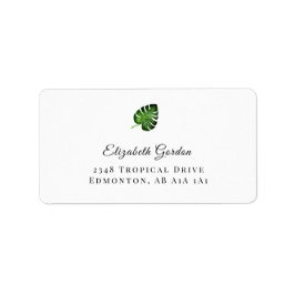 Tropical Jungle Löv Monstera Elegant Chic Adressetikett