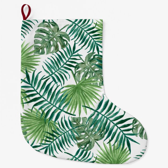 Tropical Jungle Löv Stor Julstrumpa (Framsidan)