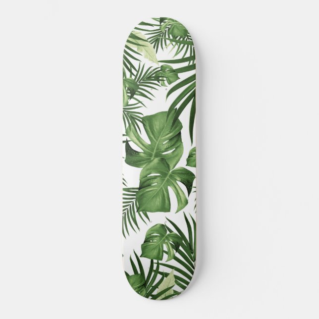 Tropical Jungle Lövs Mönster #12 (utgåva 2020) Mini Skateboard Bräda 18,5 Cm (Framsida)