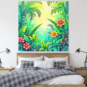 Tropical Jungle Lush Paradise Design Canvastryck