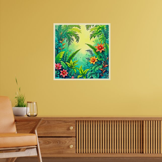 Tropical Jungle Lush Paradise Design Poster (Vardagsrum 2)