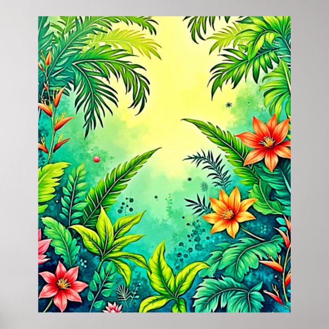 Tropical Jungle Lush Paradise Design Poster (Framsidan)