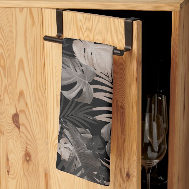 Tropical Jungle Night Löv 8 - Upprepande Kökshandduk (Thirds Fold)