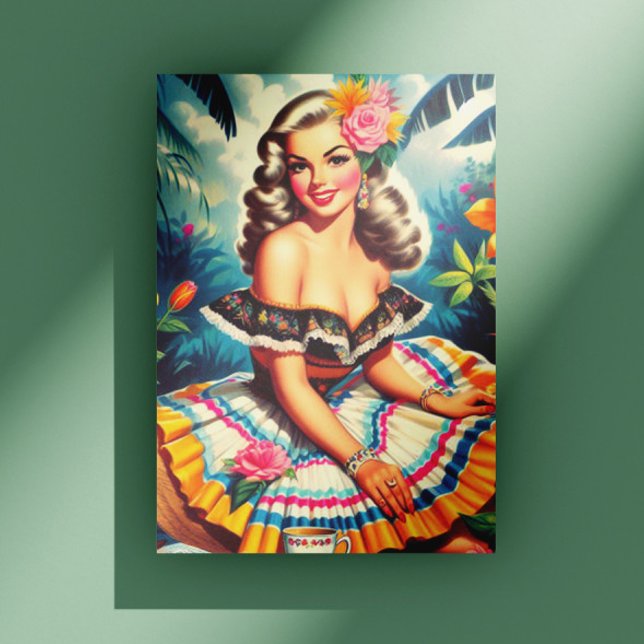 Tropical Jungle Pin-up Vykort (Skapare uppladdad)