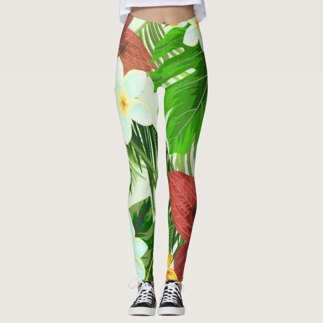 Tropical Jungle Rainforest Leggings (Framsida)