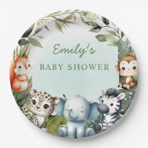 Tropical Jungle Safari Animal Greenery babydusch