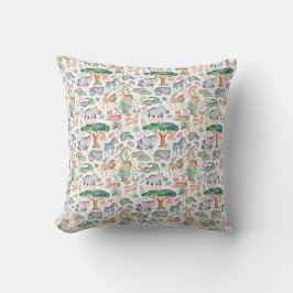 Tropical Jungle Safari Animals Baby Shower Kudde