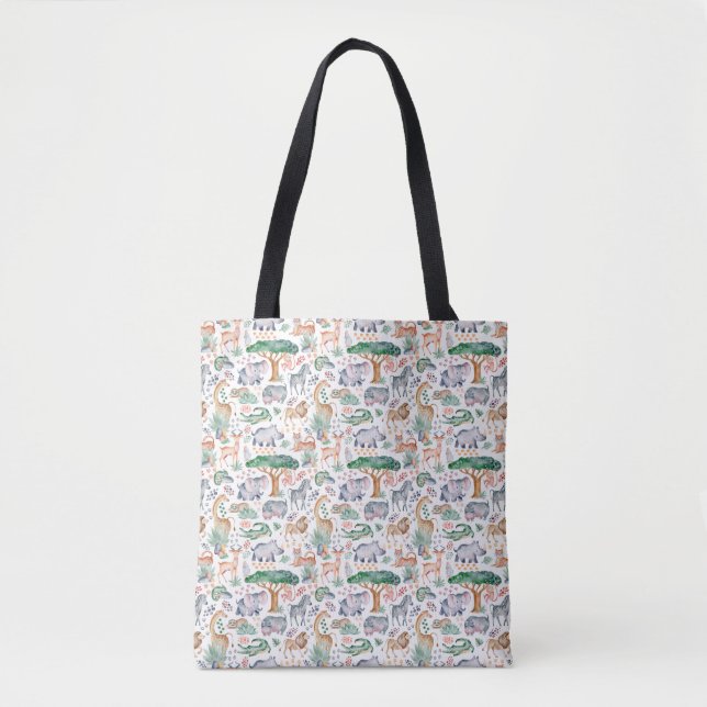 Tropical Jungle Safari Animals Baby Shower Tygkasse (Framsida)