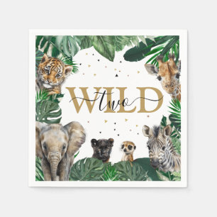 Tropical Jungle Safari Animals Birthday Pappersservett