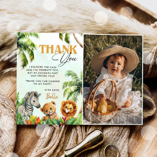 Tropical Jungle Safari Animals Birthday Tack Kort