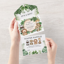 Tropical Jungle Safari Animals Boy Shower