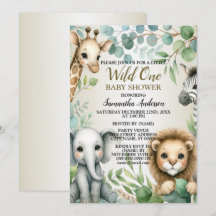 Tropical Jungle Safari Animals Boy Shower