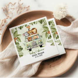 Tropical Jungle Safari Animals Boy Shower Pappersservett