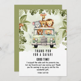 Tropical Jungle Safari Animals Boy Shower Tack Kort