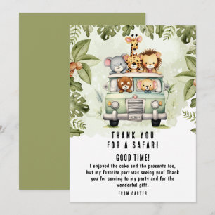 Tropical Jungle Safari Animals Boy Shower Tack Kort