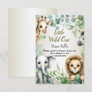 Tropical Jungle Safari Animals Boy Shower Tilläggskort