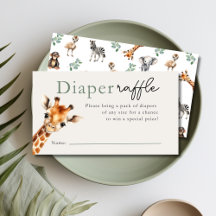 Tropical Jungle Safari Baby Shower Diaper Raffle