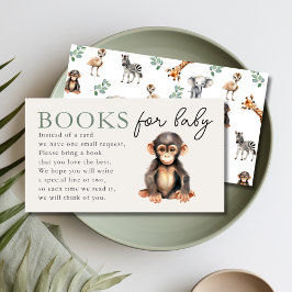 Tropical Jungle Safari Bokar for Baby Shower Tilläggskort