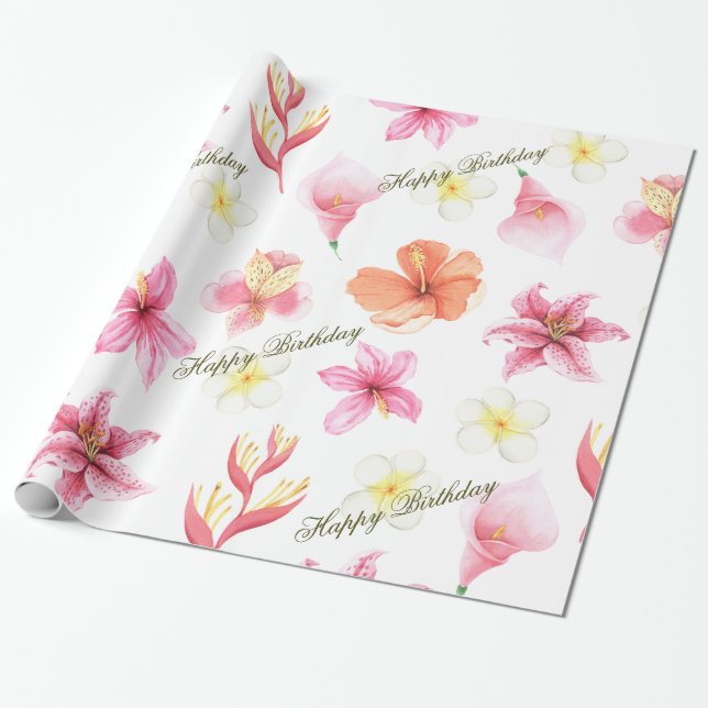 Tropical Jungle Safari Första födelsedagen Presentpapper (Utrullad)