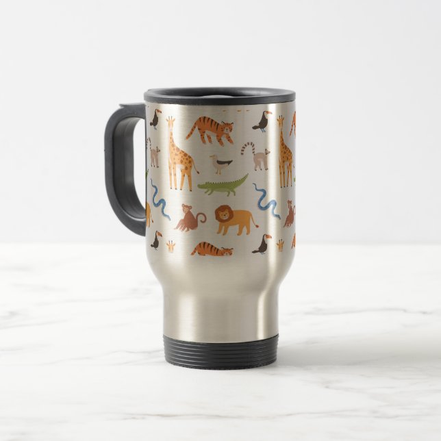 Tropical Jungle Safari Wild Animals Pattern Resemugg (Framsida vänster)