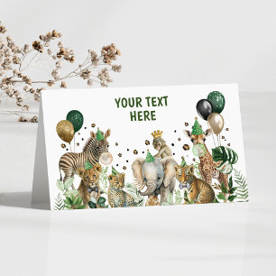 Tropical Jungle Vild Safari Party Animals Birthday Placeringskort