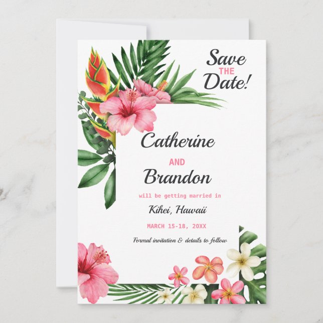 Tropical Kärlek Beach Destination Spara Datumet (Framsida)