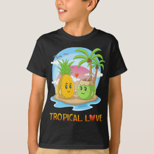 Tropical Kärlek Funny Tropical Island Lycklig Coup T Shirt
