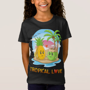 Tropical Kärlek Funny Tropical Island Lycklig Coup T Shirt