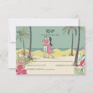 Tropical Kärlek Story Summer Bröllop OSA Anteckningskort