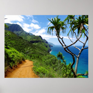 Tropical Kauai Nepali Kusten Hawaii Poster