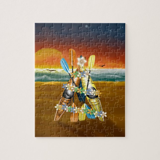 Tropical Kayak Julgran Pussel (Vertikal)