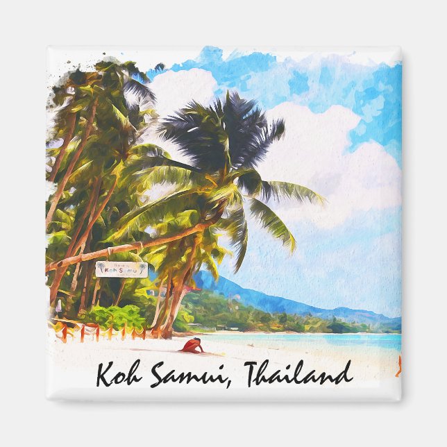 Tropical Koh Samui thailand Asia strand Scenery Magnet (Framsidan)