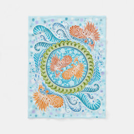 Tropical Koi Mandala Fleecefilt