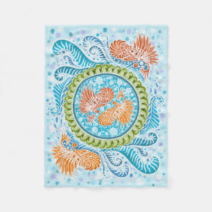 Tropical Koi Mandala Fleecefilt