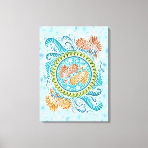Tropical Koi Mandala Vibrant Ocean Zen Art Canvastryck