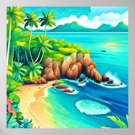 Tropical Kusten Bliss Design Poster